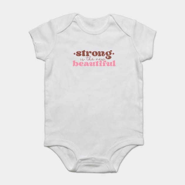 Strong is The New Beautiful Breast Cancer Awareness Baby Bodysuit by The WYLD Tribe